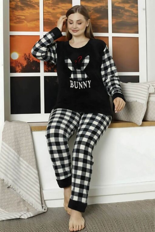 Πιτζάμα Γυναικεία Fleece Bunny 15935 - ΚΟΚΚΙΝΟ, XL - Image 4