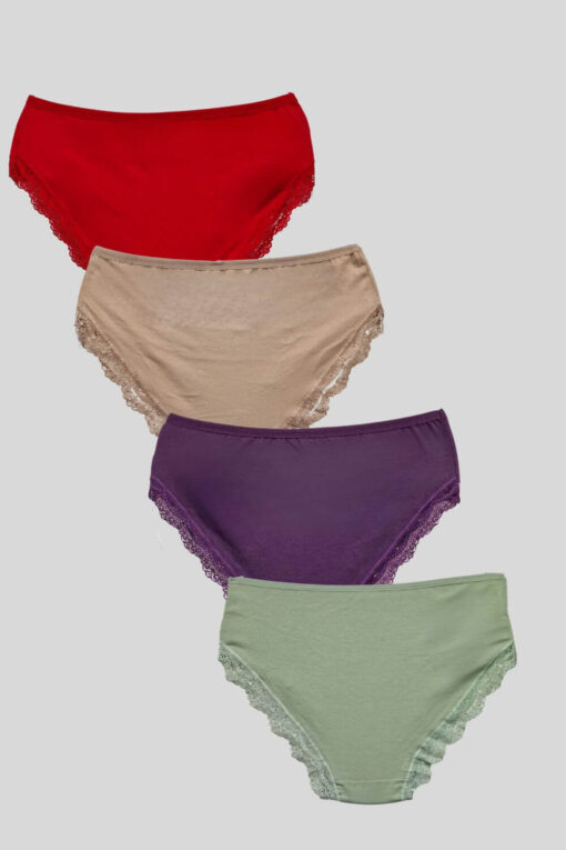 Γυναικεία Slip Βαμβακερά 4Pack W1503 - ΠΟΛΥΧΡΩΜΟ, XL - Image 6